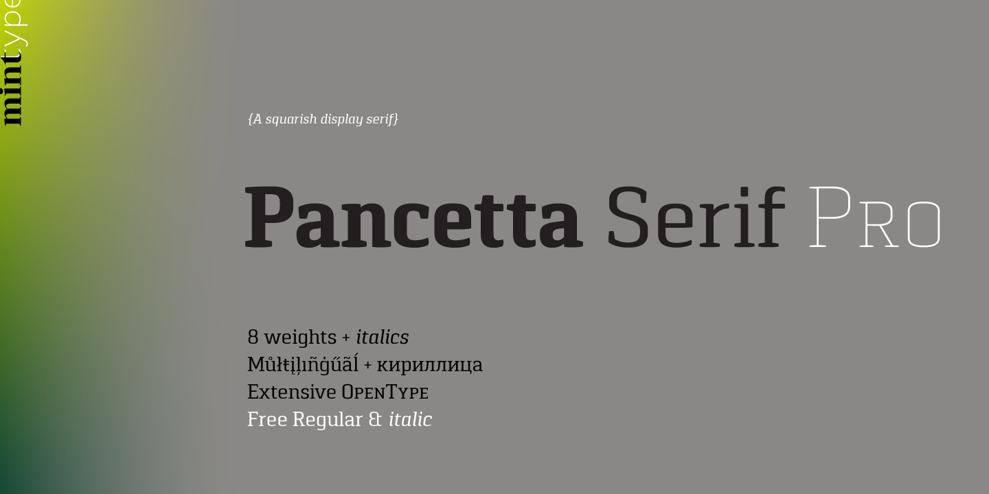 Font Pancetta Serif Pro