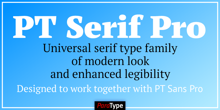Font PT Serif Pro