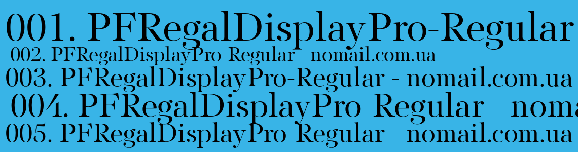 Font PF Regal Display Pro