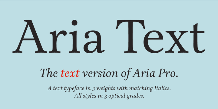 Font Aria Pro