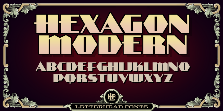 Font LHF Hexagon Modern