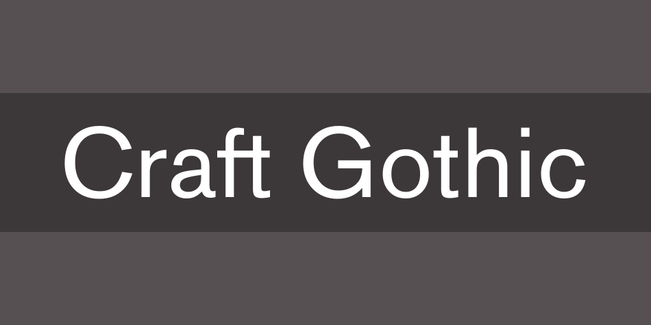 Font Craft Gothic