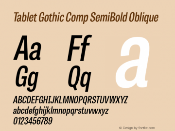 Font Tablet Gothic Comp
