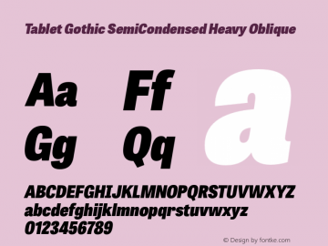 Font Tablet Gothic Semi Cnd