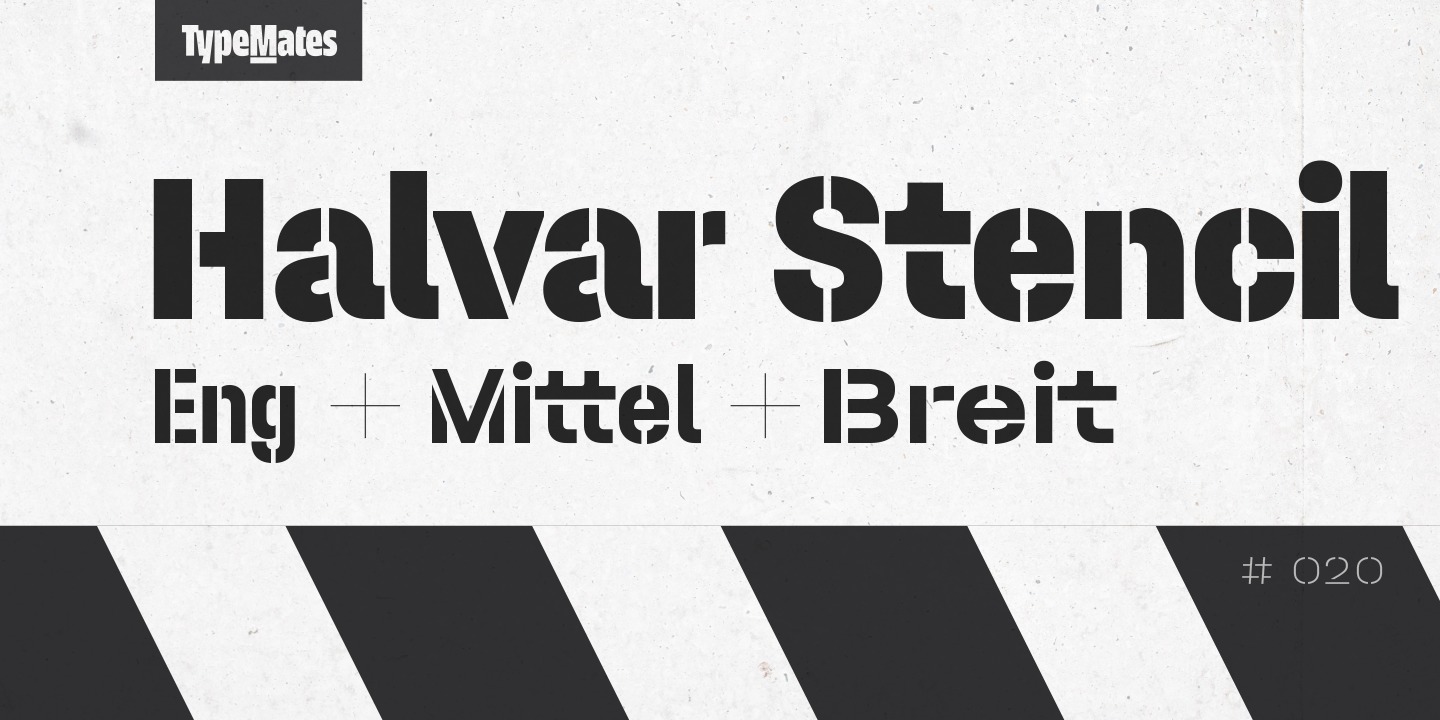 Font Halvar Stencil Breitschrift