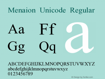 Font Menaion Unicode