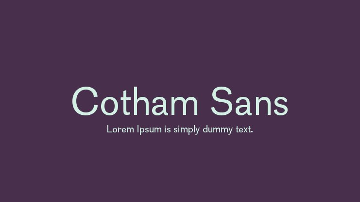 Font Cotham Sans