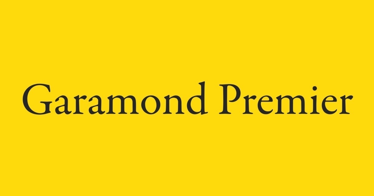 Font Garamond Premier Pro