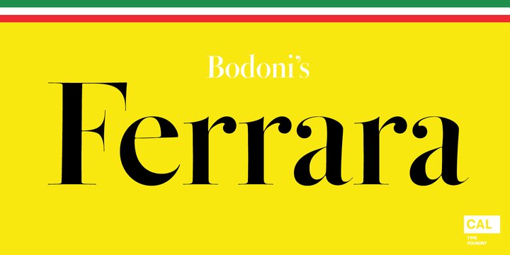 Font Bodoni Ferrara Origin
