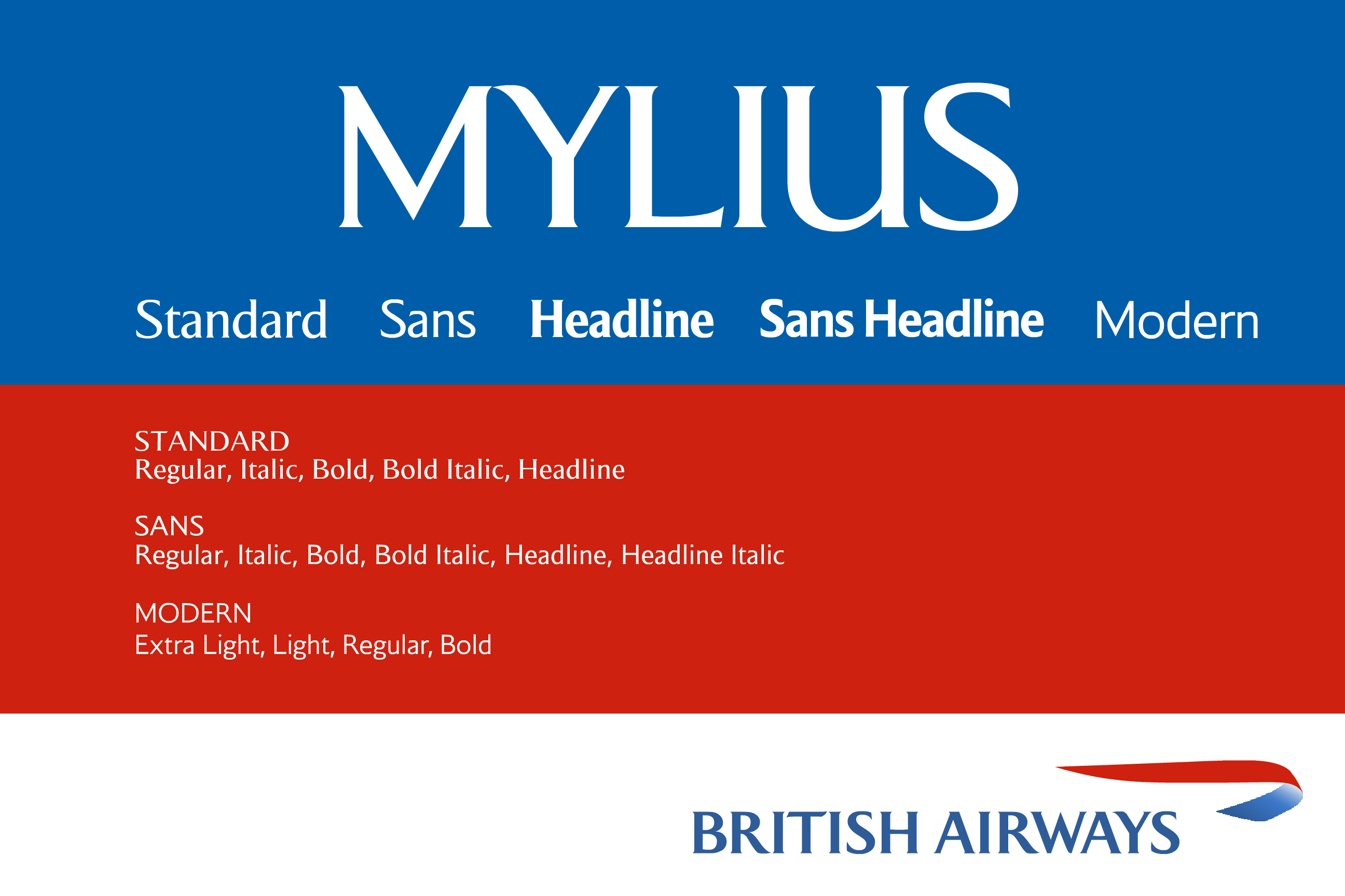Font Mylius Modern (British Airways)