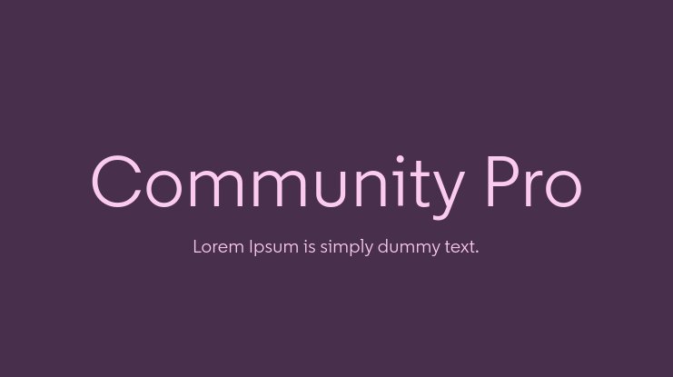 Font Community Pro