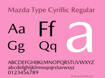 Font Mazda Type Cyrillic