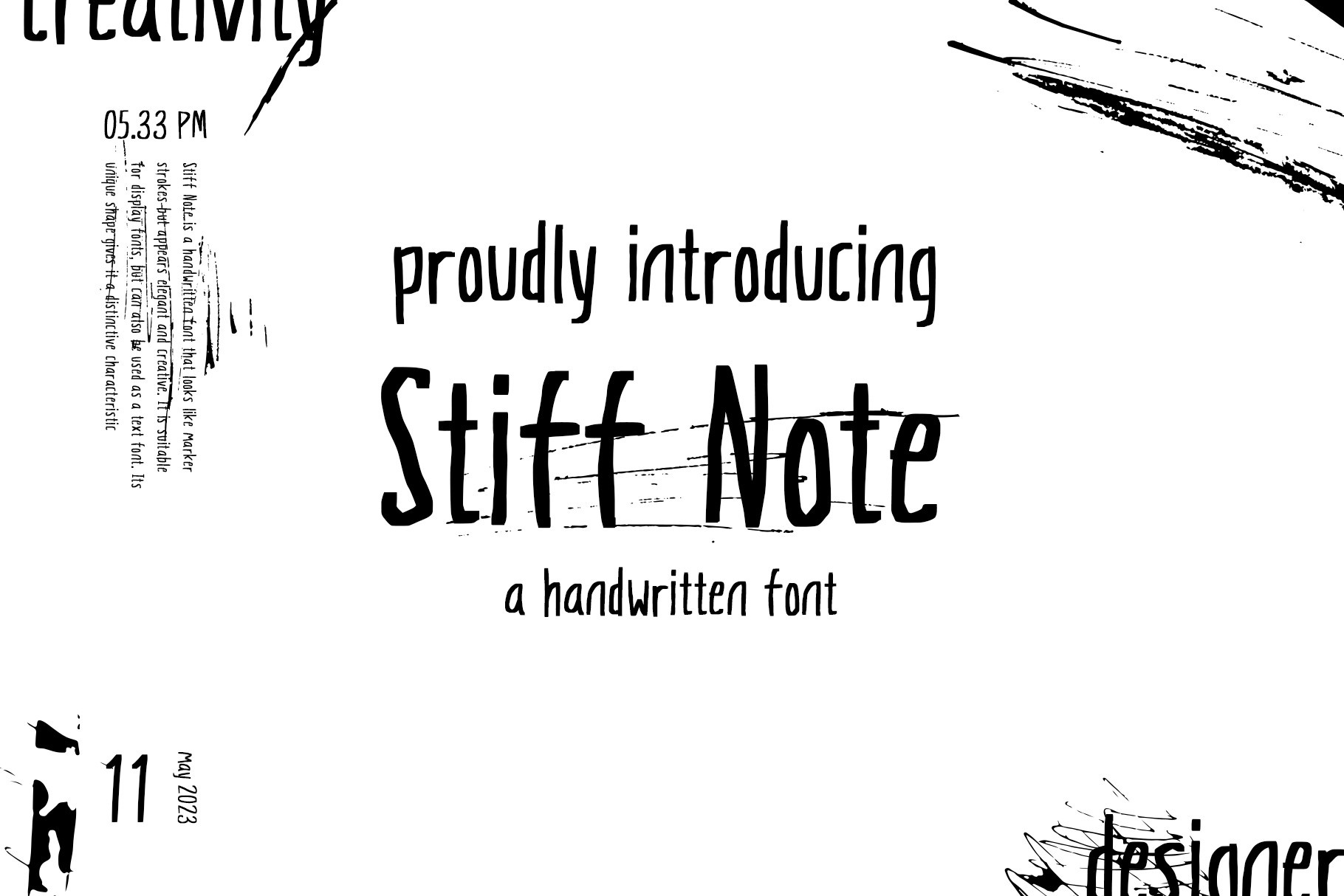 Font Stiff Note