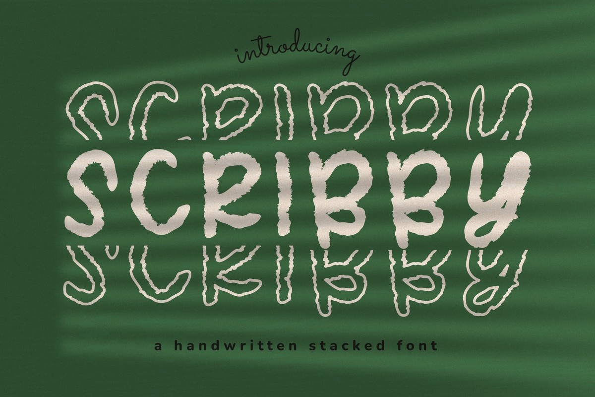 Font Scribby Stacked