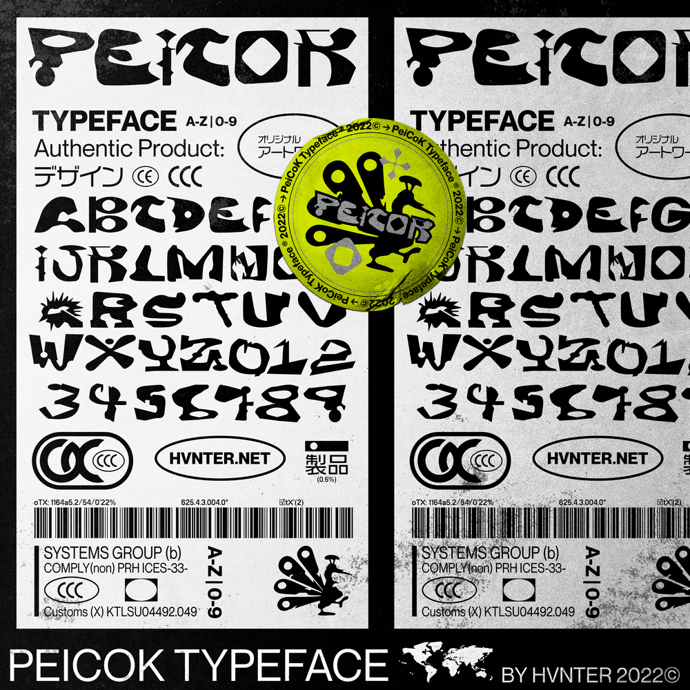 Font Peicok Typeface