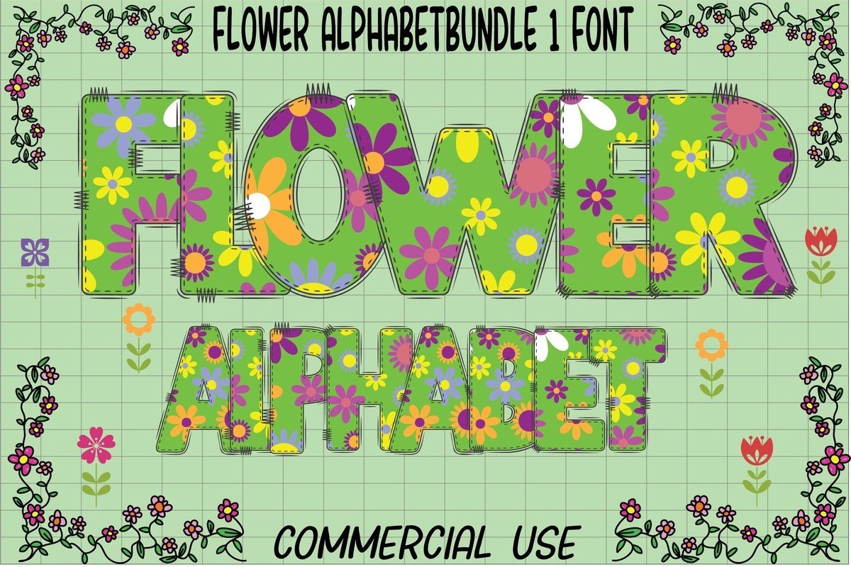 Font Flower Alphabet