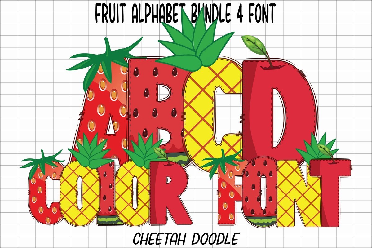 Font Fruit Alphabet