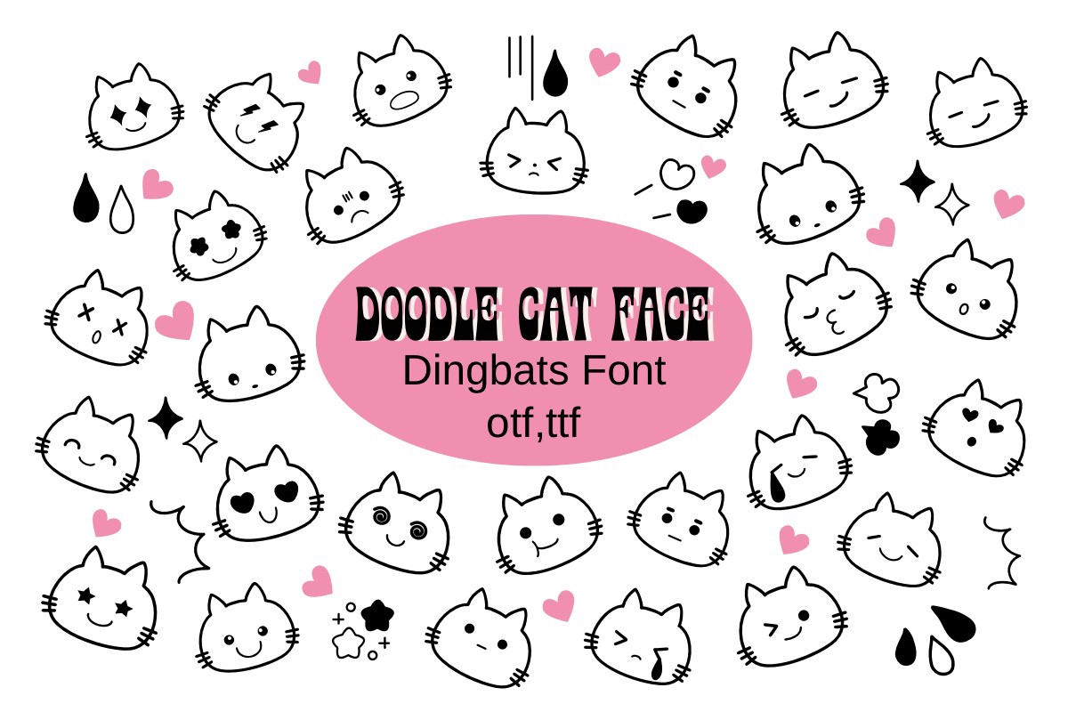 Font Doodle Cat Face