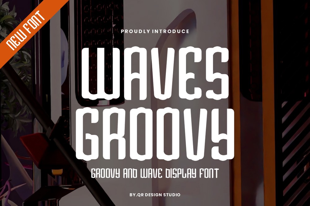 Font Waves Groovy