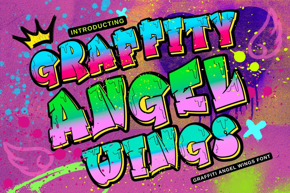 Font Graffiti Angel Wings