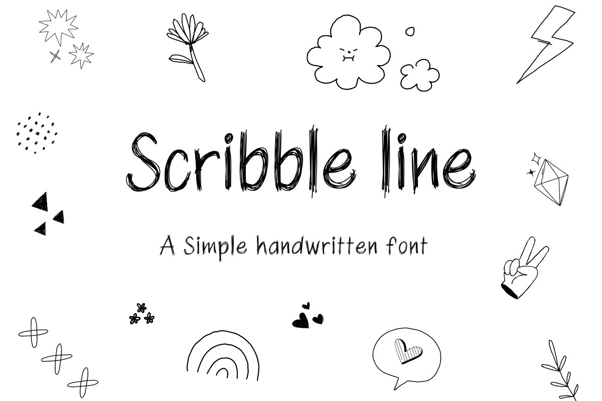 Font Scribble Line