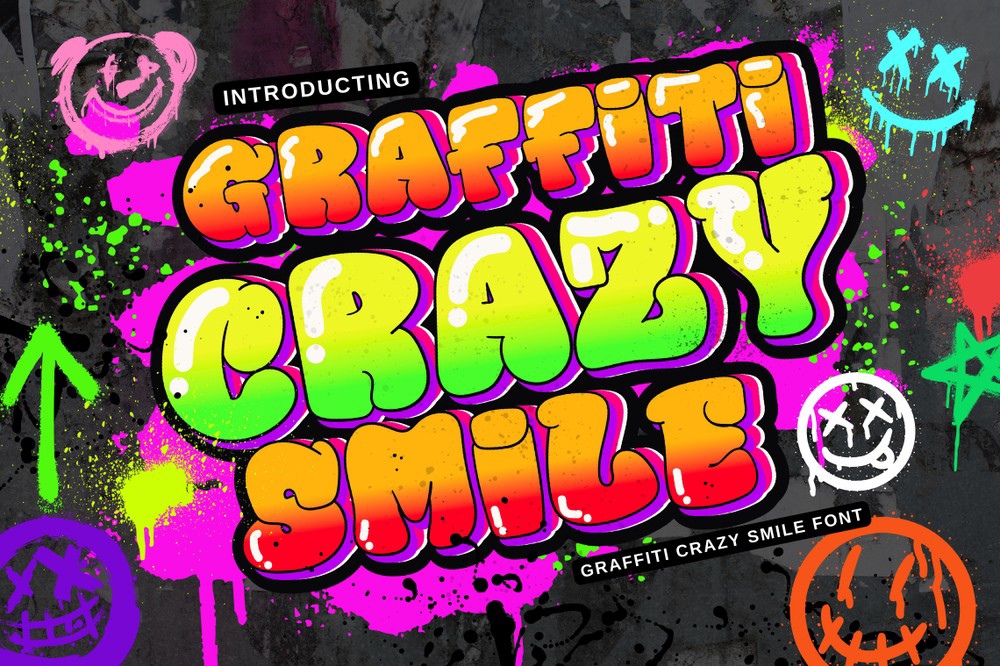 Font Graffiti Crazy Smile