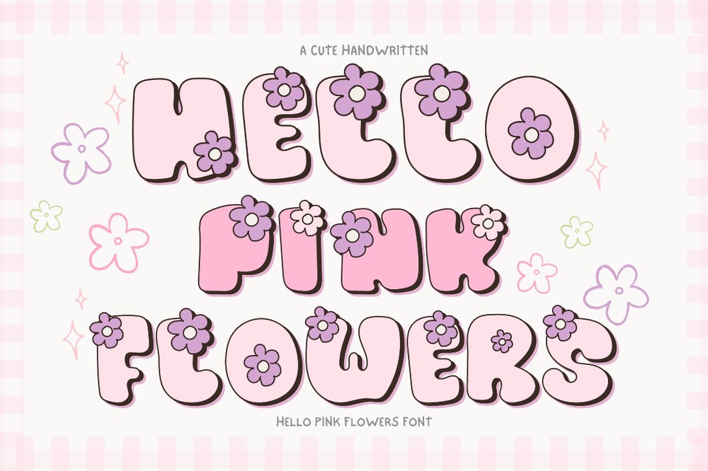 Font Hello Pink Flowers