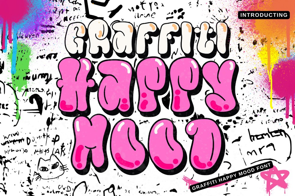 Font Graffiti Happy Mood