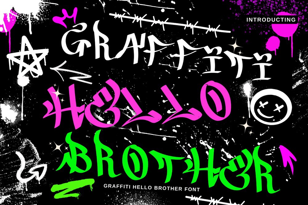 Font Graffiti Hello Brother