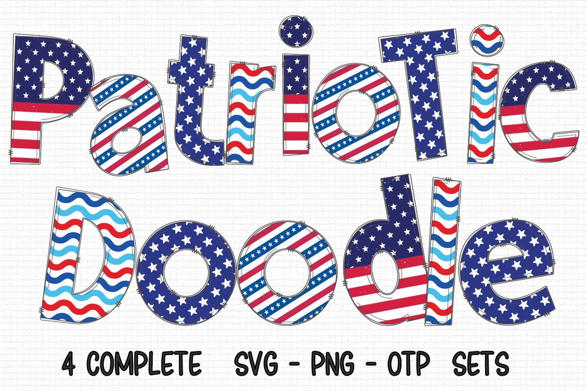 Font Patriotic Doodle