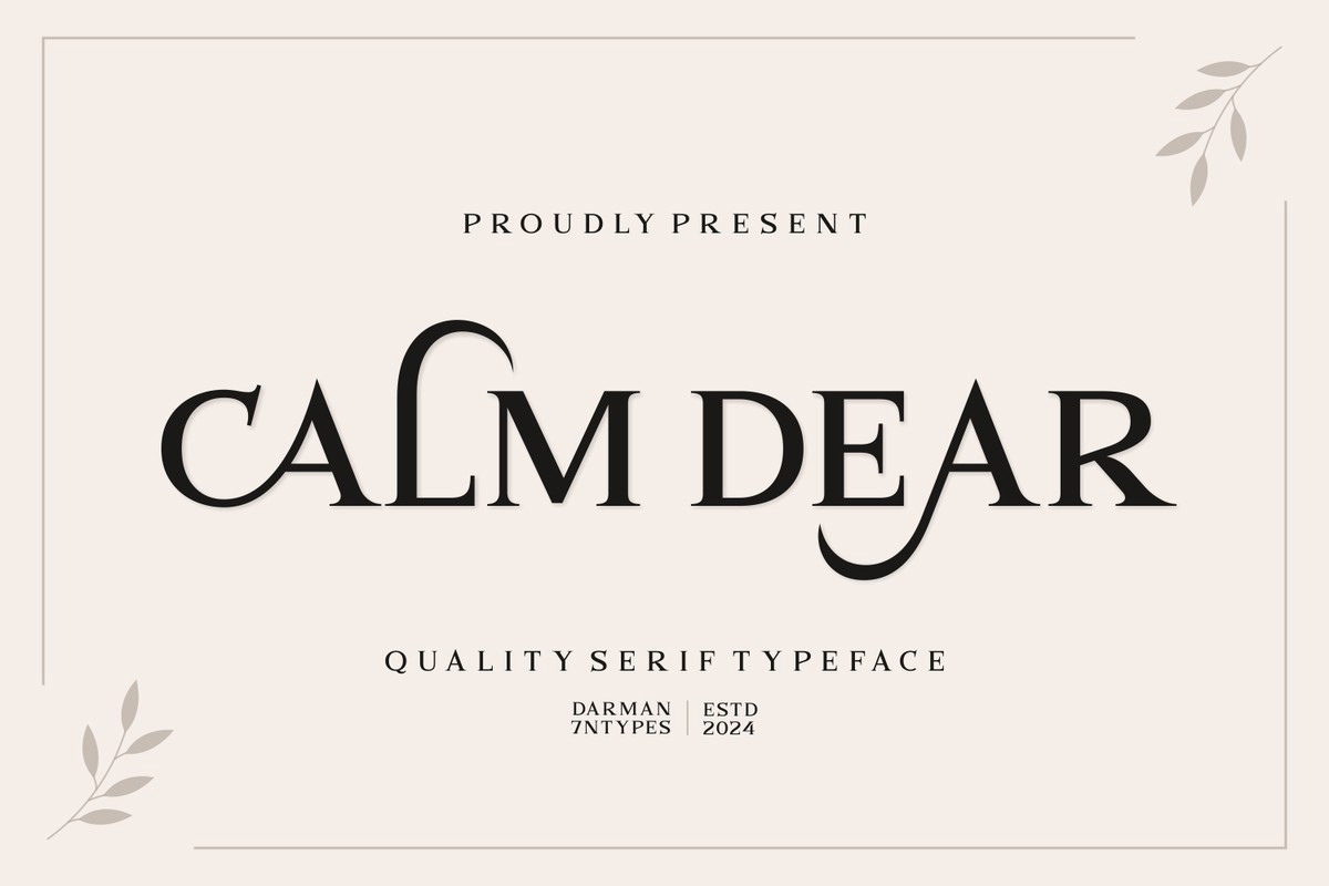 Font Calm Dear