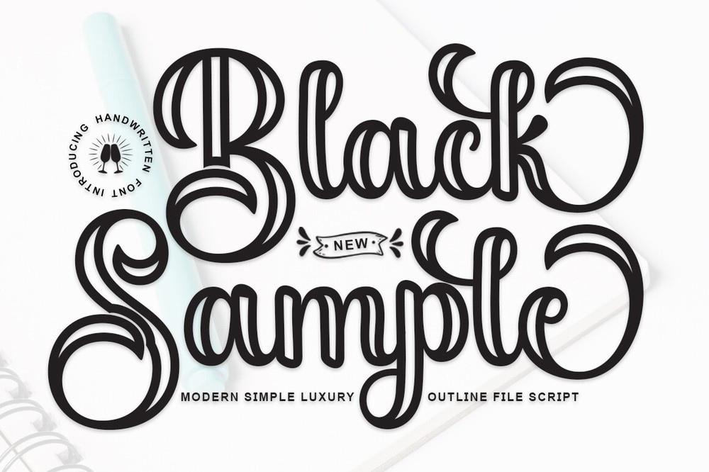 Font Black Sample Outline