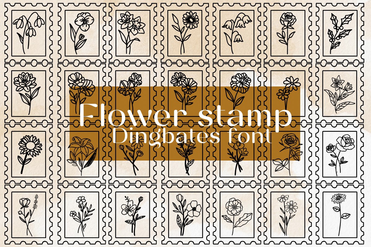 Font Flower Stamp