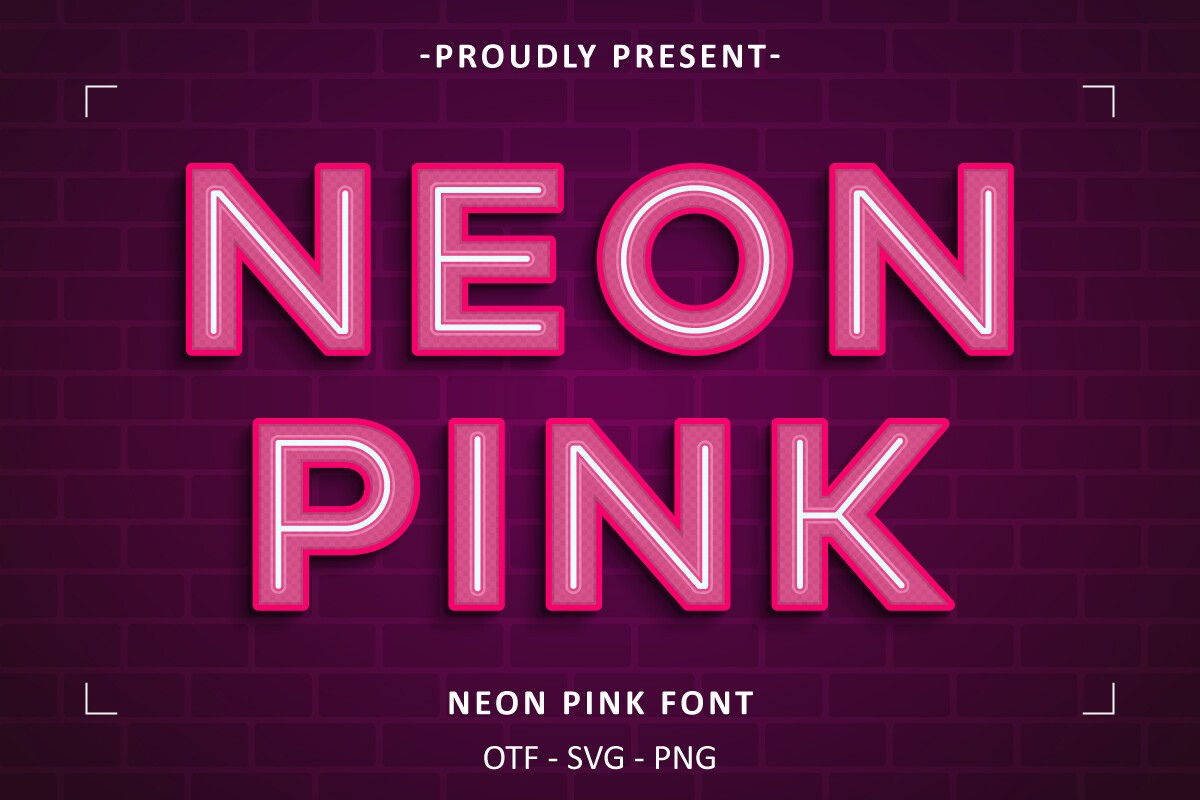 Font Neon Pink