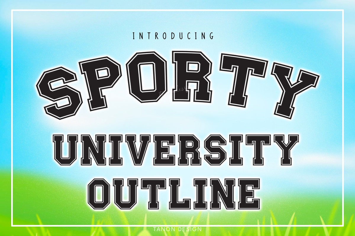 Font Sporty University Outline