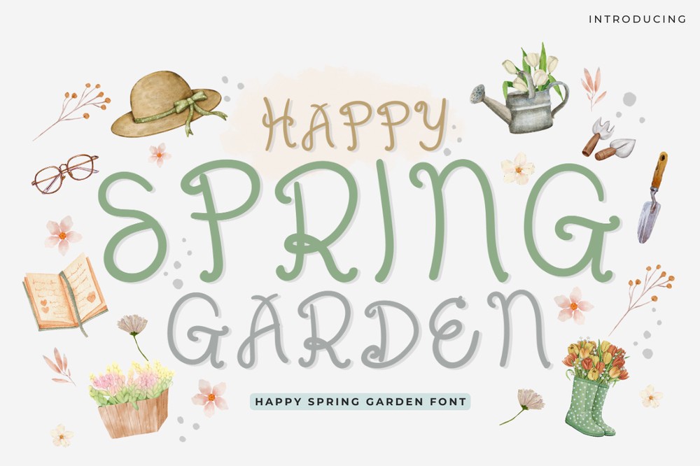 Font Happy Spring Garden