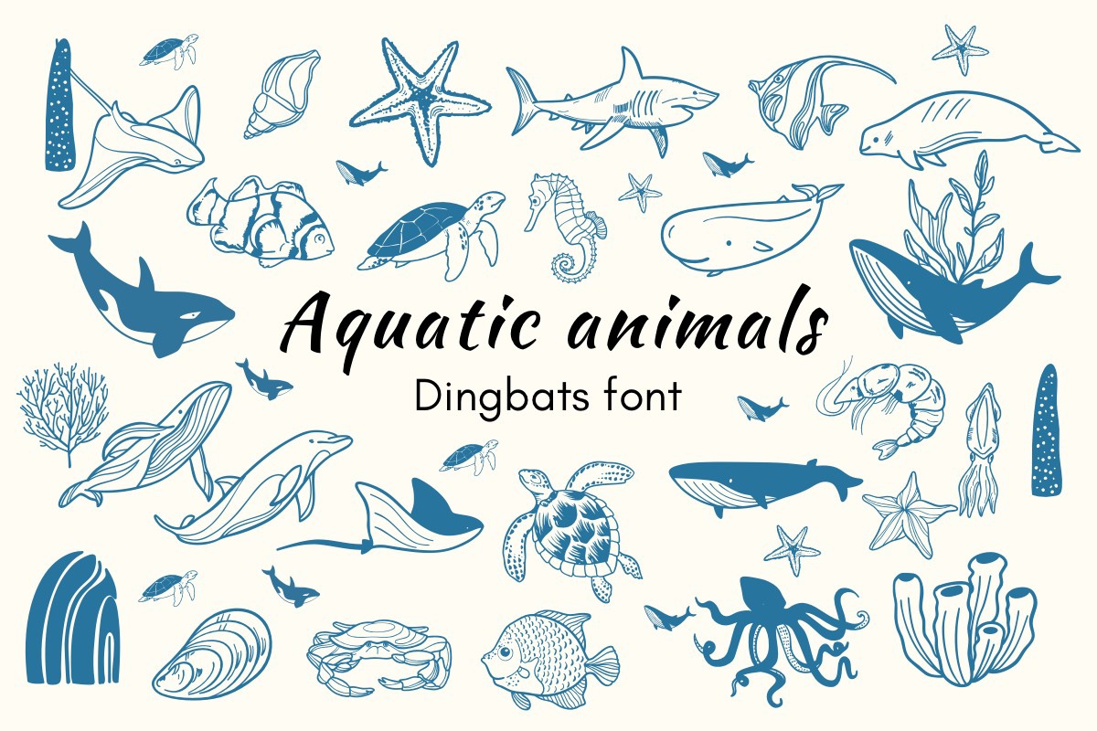 Font Aquatic Animals