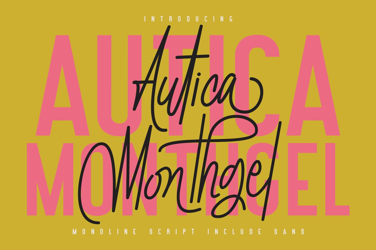 Font Autica Monthgel