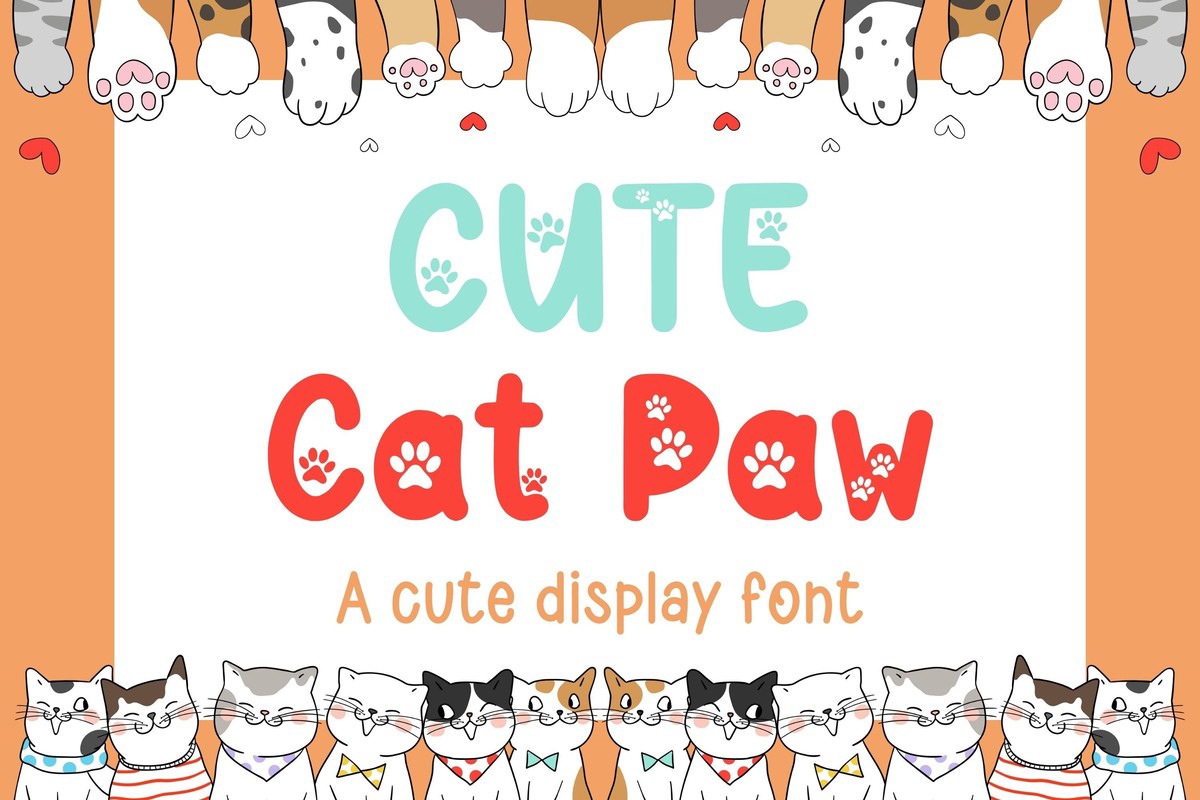 Font Cute Cat Paw