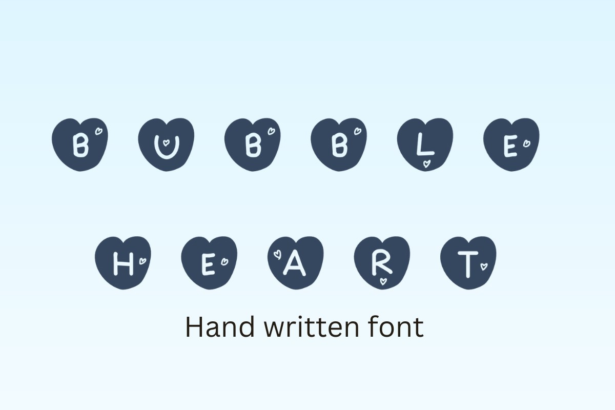 Font Bubble Heart