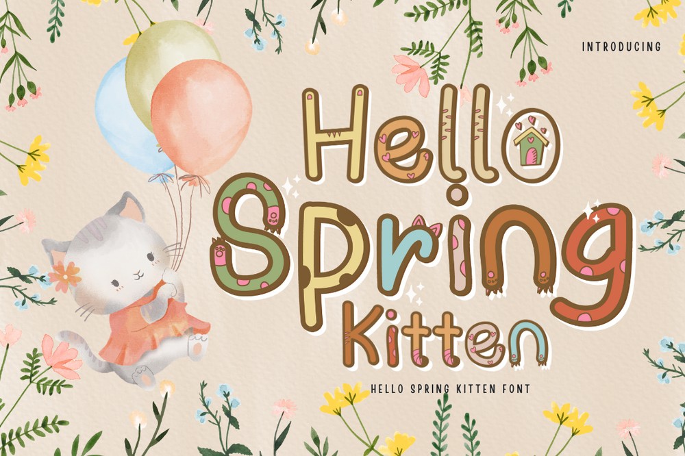 Font Hello Spring Kitten