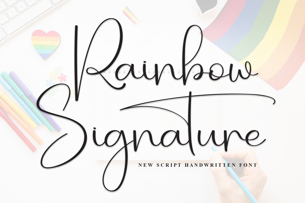 Font Rainbow Signature