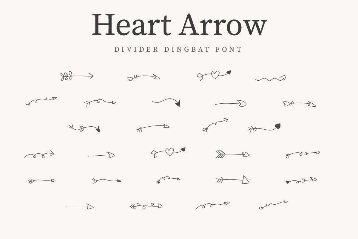 Font Heart Arrow