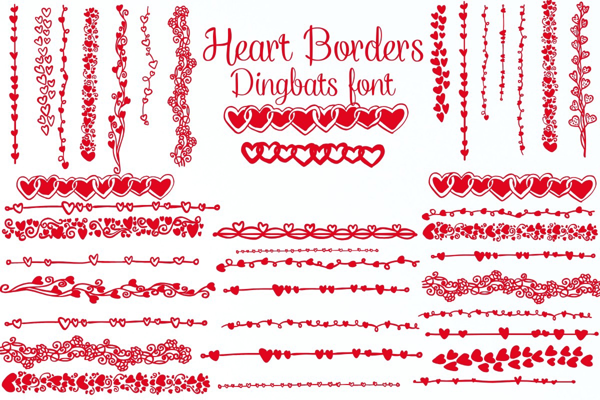 Font Heart Borders