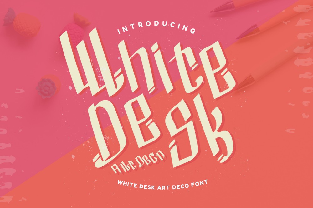 Font White Desk Art Deco