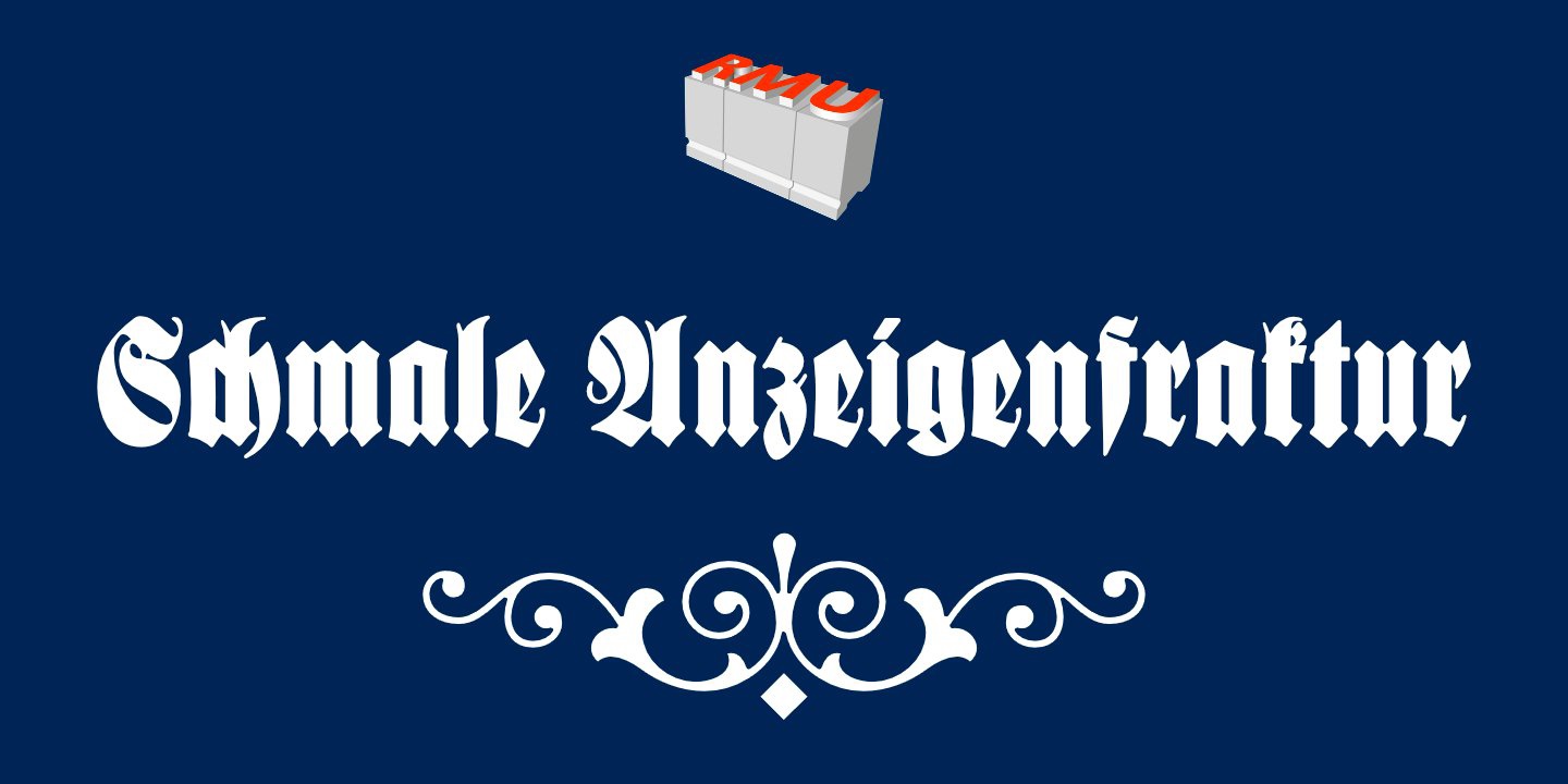 Font Schmale Anzeigenfraktur