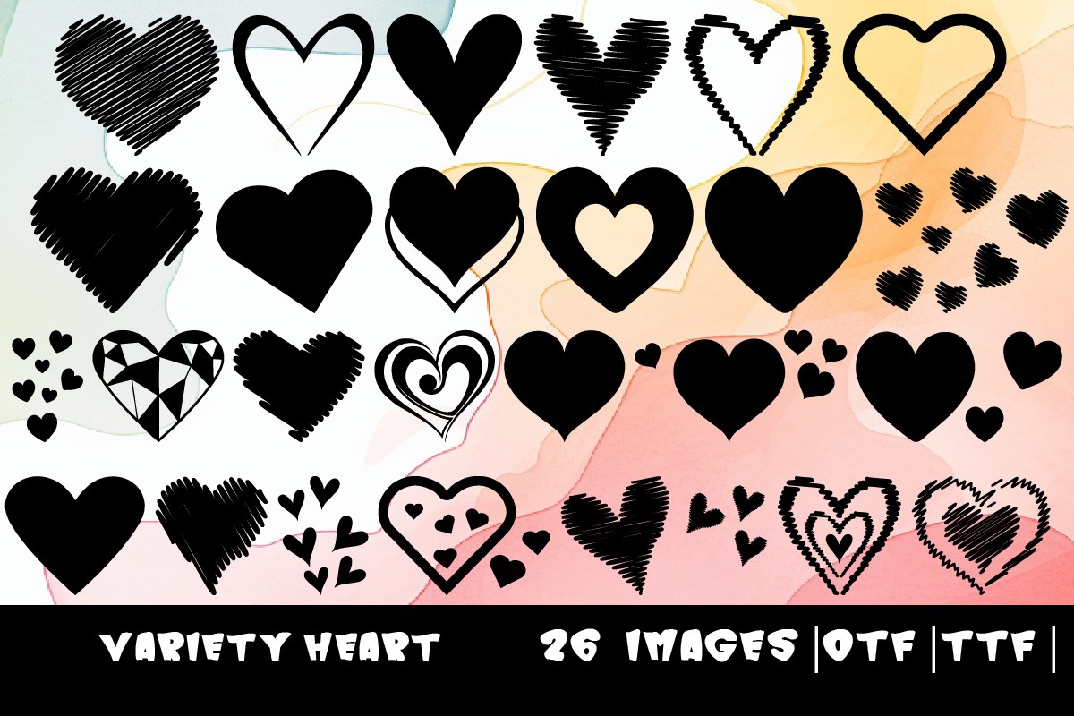 Font Variety Heart