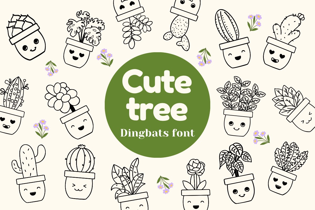 Font Cute Tree