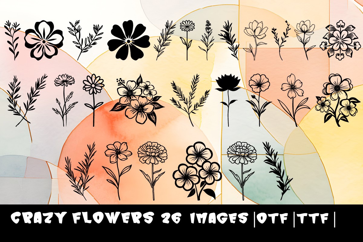 Font Crazy Flowers