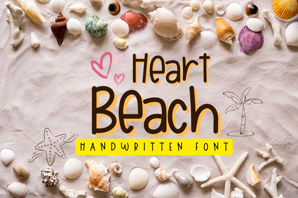 Font Heart Beach